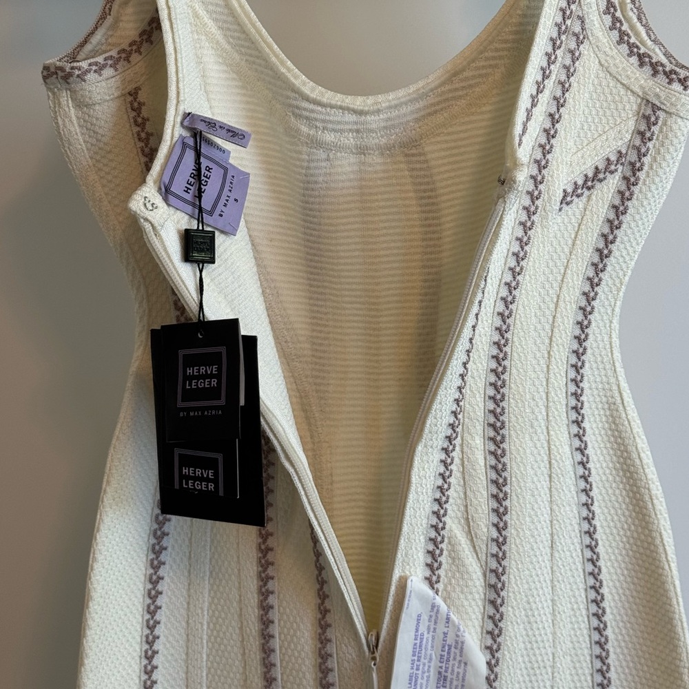 Herve Leger Cream and Purple Dress - Picture 6 of 16